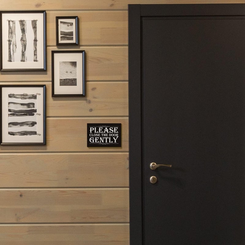 FTONENI Please Close the Door Gently Sign for House, Closed Door Sign for Home, Use for Office or Business Front Door Warning Reminder Signs, Apartment Porch Entrances Wall Decor Use 3.55" x 5.15" - PMA028 - Image 3